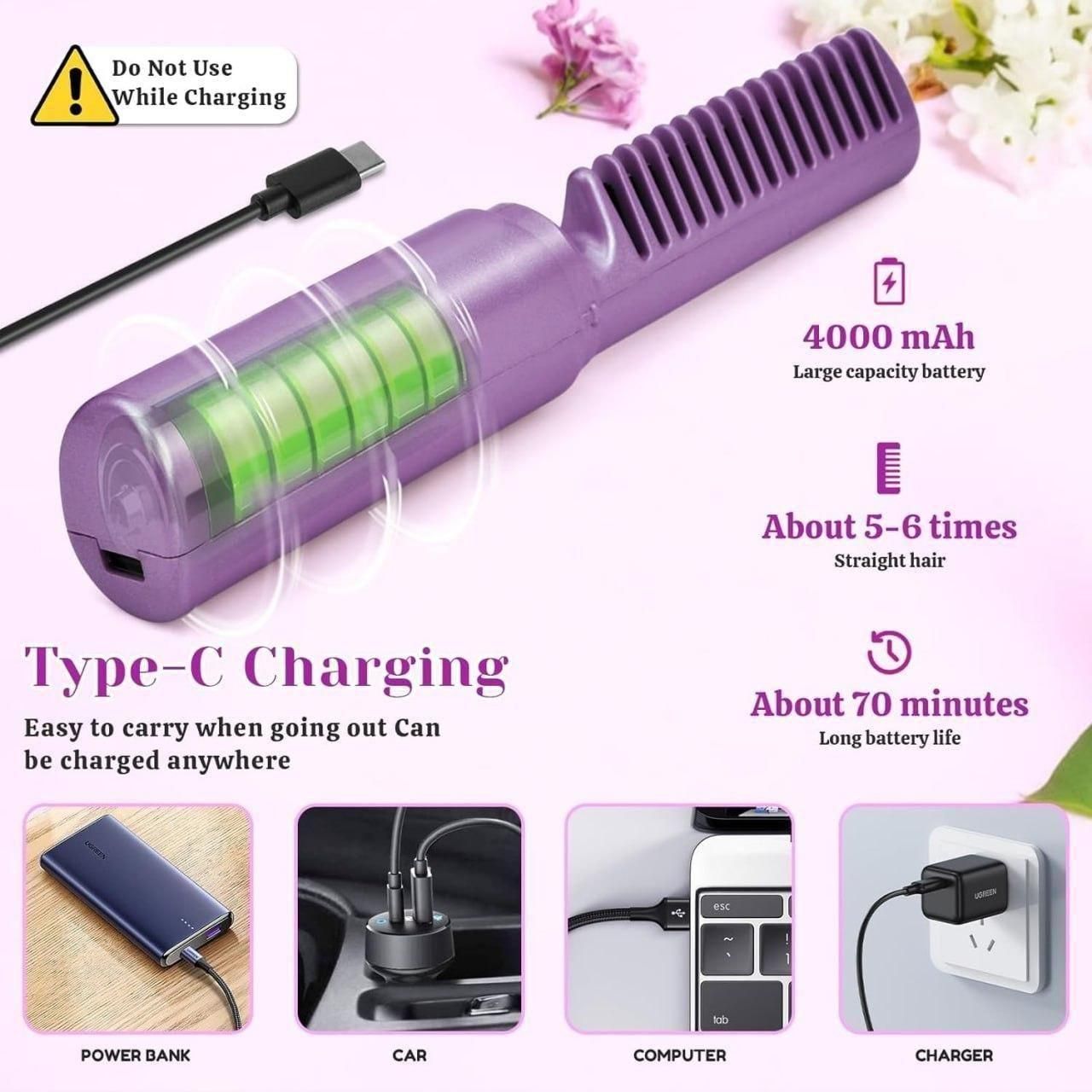 Mini Hair Straightener - Cordless & Rechargeable